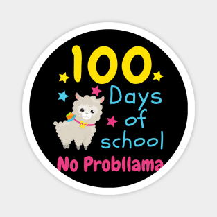 Cute 100 Days of School No Probllama Kids School Magnet